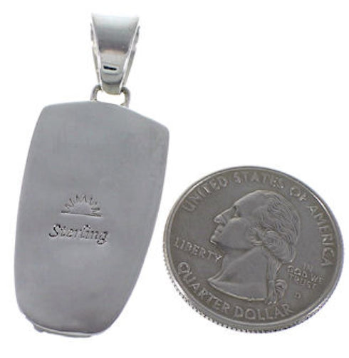 Silver Black Jade Mother Of Pearl Inlay Jewelry Slide Pendant RS42776